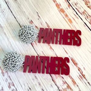 Panthers Earrings Maroon and Grey